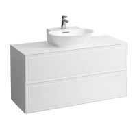 Тумба под раковину Laufen New Classic 117.5 х 45.5 х 60 см, 4.0602.4.085.631.1, подвесная, белый глянцевый, вырез посередине - Gidratop.ru изображение