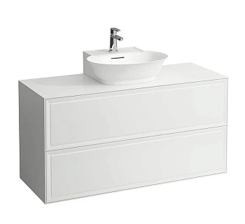 Тумба под раковину Laufen New Classic 117.5 х 45.5 х 60 см, 4.0602.4.085.631.1, подвесная, белый глянцевый, вырез посередине