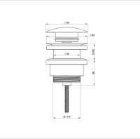 Донный клапан для раковины WONZON & WOGHAND, Брашированный никель (WW-88SS07-BN) - Gidratop.ru изображение