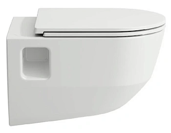 Подвесной унитаз Laufen Pro New Rimless 8.2096.4.000.000.1PRO с ультратонкой крышкой-сиденьем SoftClose, безободковый