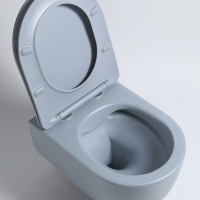 Унитаз подвесной Evo VT1-34SMO безободковый, цвет океан матовый, ультратонкое soft-close сиденье - Gidratop.ru изображение