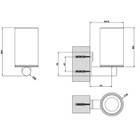 GESSI 316 стакан настенный, цвет: белый/brushed black metal pvd - Gidratop.ru изображение
