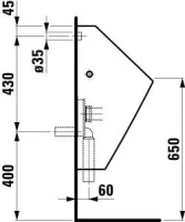Писсуар Laufen Caprino Plus 8.4206.2.000.000.1 подвод воды наружный - Gidratop.ru изображение