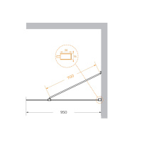 душевая перегородка универсальная LIBERTA-L-1-TB-95-C-NERO - Gidratop.ru изображение