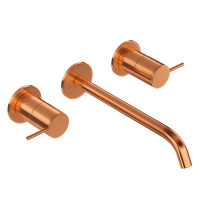 LEAF-BLI3L-20-L-SS Смеситель для раковины встраиваемый на три отверстия, длина излива 20 см, исполнение Sunset - Gidratop.ru изображение