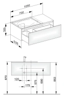 Тумба под раковину Keuco Edition 11 105 см подвесная, белый, 31153380000 - Gidratop.ru изображение