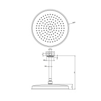 GESSI VENTI20 верхний душ Oslash;300 мм., с потолочным держателем 293 мм., цвет Brass PVD - Gidratop.ru изображение