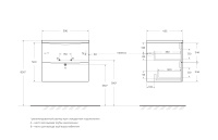 MARINO-CER-N База под раковину подвесная с двумя выкатными ящиками, Rovere Rustico, 596x455x500, MARINO-CER-N-600-2C-SO-RR-P - Gidratop.ru изображение