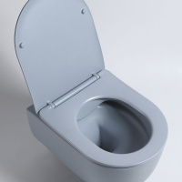 Унитаз подвесной Evo VT1-34SMO безободковый, цвет океан матовый, ультратонкое soft-close сиденье - Gidratop.ru изображение