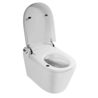 Комплект ABBER подвесной электронный унитаз-биде Bequem AC1119S белый с импульсным смывом с инсталляцией AC0101P - Gidratop.ru изображение