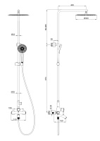 Душевая система WONZON & WOGHAND TOR, Черный матовый (WW-88047073-MB) - Gidratop.ru изображение