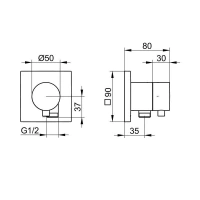 Вентиль запорный Keuco IXMO 59557011102 на 2 потребителя, с выводом для шланга и держателем лейки, хром - Gidratop.ru изображение
