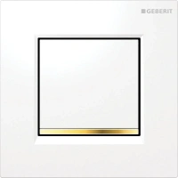 Клавиша Geberit Sigma 116.017.KK.1 Type 30, панель и клавиша - белые, декор - позолота - Gidratop.ru изображение