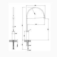 Gessi Goccia смеситель для раковины на 1 отверстие, высокий, излив 387мм R=197, цвет: хром - Gidratop.ru изображение