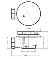 Сифон для душевых поддонов с гидрозатвором универсальный BelBagno BB-01-90 - Gidratop.ru изображение