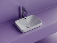 Раковина встраиваемая сверху CERAMICANOVA Element  с отверстием слива - перелива  прямоугольной формы 460x330x170 мм  цвет белый  арт. CN6078 - Gidratop.ru изображение