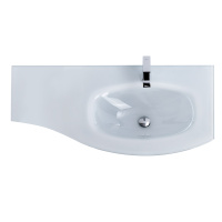 Стеклянная раковина правосторонняя 82408 Extra Bianco, 104x53 - Gidratop.ru изображение