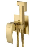 Смеситель с гигиеническим душем встраиваемый WONZON & WOGHAND FIT, Брашированное золото (WW-88829009-BG) - Gidratop.ru изображение