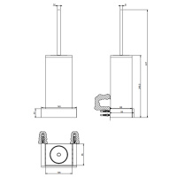 GESSI  INVERSO ACCESSORIES ершик настенный белый, цвет: Brass Brushed PVD - Gidratop.ru изображение