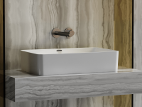 Умывальник чаша накладная прямоугольная со сливом переливом Element 605x385x140мм - Gidratop.ru изображение