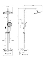 Душевая система с термостатом WONZON & WOGHAND MUSE Selesta, Черный матовый (WW-B4113-MB) - Gidratop.ru изображение