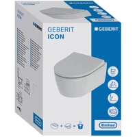 Подвесной унитаз Geberit iCon 500.814.00.1 безободковый, с сиденьем для унитаза - Gidratop.ru изображение