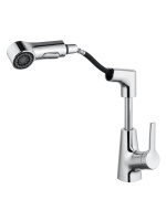 Смеситель для раковины с выдвижным изливом WONZON & WOGHAND, Хром (WW-121B108-CR) - Gidratop.ru изображение