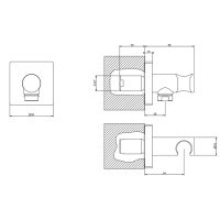 GESSI Rilievo вывод воды с держателем для душевой лейки на 1/2, цвет: nero XL - Gidratop.ru изображение