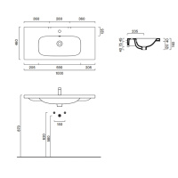 Catalano Alvea Раковина 100*46 подвесная или на мебель, цвет белый глянцевый - Gidratop.ru изображение