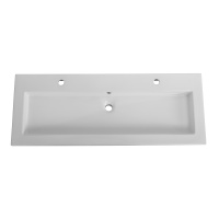 Керамическая раковина с одной чашей и двумя отверстиями под смеситель CZR-8070-120-1-2, 1210x460x140 - Gidratop.ru изображение