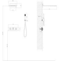 Душевая система ABBER Wasser Kreis AF8151B скрытого монтажа без излива, термостат, черный матовый - Gidratop.ru изображение