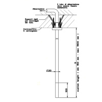 GESSI 316 излив потолочный для удаленного управления, длина под заказ(365-1900мм), цвет: steel brushed - Gidratop.ru изображение