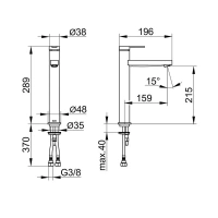 Смеситель Keuco Ixmo Flat 59510373100 для раковины, цвет черный матовый - Gidratop.ru изображение