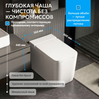 Унитаз ABBER Rechteck AC1212P приставной белый с импульсным смывом - Gidratop.ru изображение