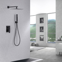 Душевая система ABBER Daheim AF8219B скрытого монтажа без излива, черная матовая - Gidratop.ru изображение