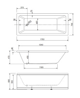 Акриловая ванна CEZARES PLANE SOLO-170-70-45-W37 - Gidratop.ru изображение