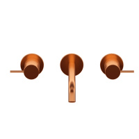 LEAF-BLI3L-20-L-SS Смеситель для раковины встраиваемый на три отверстия, длина излива 20 см, исполнение Sunset - Gidratop.ru изображение