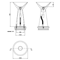 Gessi Cono раковина напольная из Cristalplant  без перелива. Со сливом в пол. Без отверстий под смесители. В комплект входит сифон - Gidratop.ru изображение