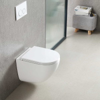 Унитаз подвесной Tornado Bien VT1-51T безободковый, цвет белый, ультратонкое soft-close сиденье - Gidratop.ru изображение