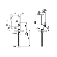 Gessi Inciso смеситель для раковины, высокий, без донного клапана и соединительные шланги, цвет: хром - Gidratop.ru изображение