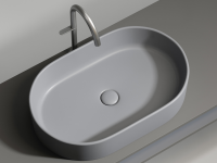 Умывальник чаша накладная овальная (цвет Антрацит Матовый) Element 608x385x122мм - Gidratop.ru изображение