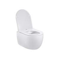 Унитаз подвесной Evo VT1-34S безободковый, цвет белый, ультратонкое soft-close сиденье - Gidratop.ru изображение