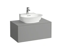 Тумба под раковину Laufen New Classic 77.5 х 45.5 х 34.5 см, 4.0601.3.085.627.1, подвесная, вырез посередине, серый - Gidratop.ru изображение