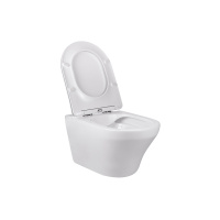 Унитаз подвесной Edge-M VT1-37 безободковый, цвет белый, ультратонкое soft-close сиденье - Gidratop.ru изображение