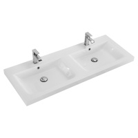 раковина из искусственного мрамора с двумя чашами, 1200x480x155, CZR-1200/480-2-LV-MR-ECO - Gidratop.ru изображение