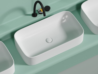 Умывальник чаша накладная прямоугольная (цвет Белый Матовый) Element 705x380x150мм - Gidratop.ru изображение