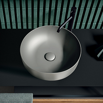 Раковина-чаша 40х15 см, без отв., цвет: Ferro matt