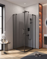 Душевой уголок CEZARES SLIDER-AH-2-70/80-100/110-GRIGIO-NERO - Gidratop.ru изображение