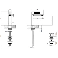 GESSI  INVERSO DIAMANTATO смеситель для раковины с донным клапаном StopGo и соединительными шлангами, цвет: Brass Brushed PVD - Gidratop.ru изображение