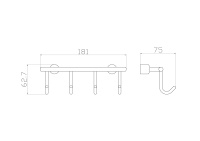 Вешалка с 4 крючками для ванной WONZON & WOGHAND, Хром (WW-9382-4) - Gidratop.ru изображение